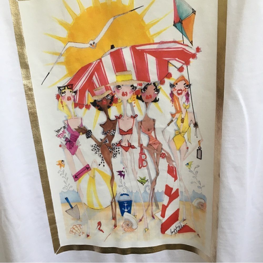 NEW WITH TAGS BADGLEY MISCHKA ORIGINAL ARTWORK TSHIRT IN WHITE‎ - Picture 5 of 10